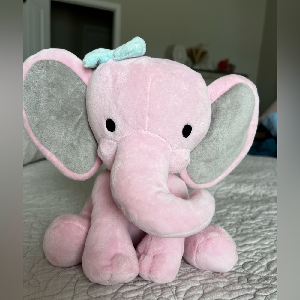 Bedtime Originals Twinkle Toes Hazel Pink Elephant 10 inch Plush Toy